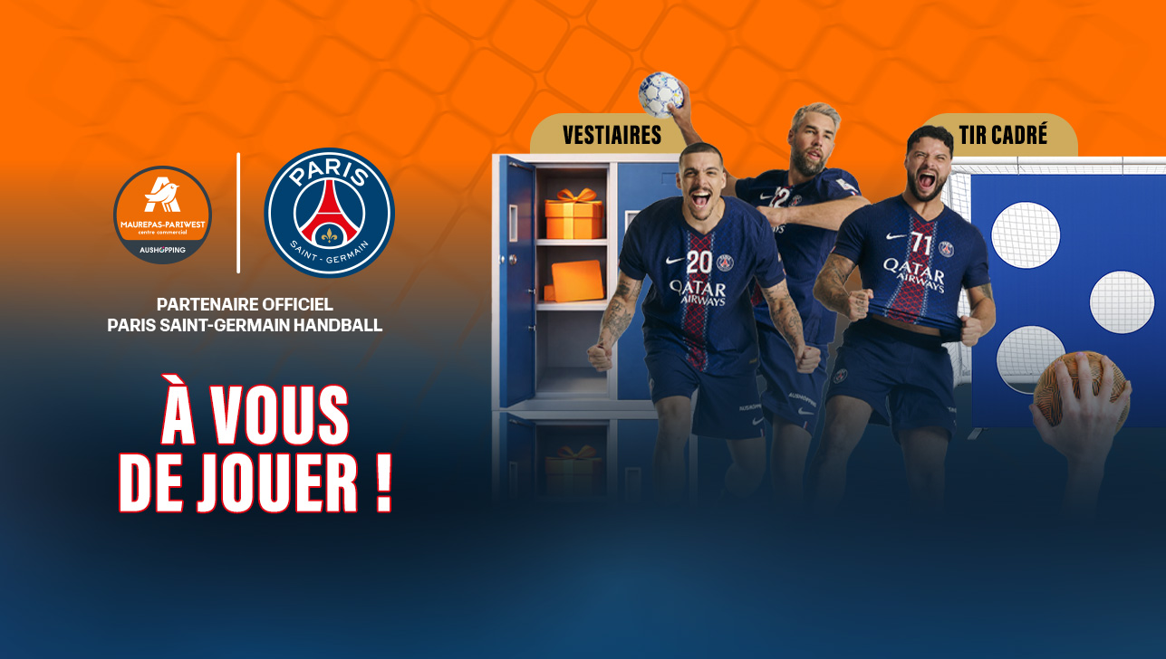 Venez découvrir le vestiaire des Champions le 13 juin et tentez de remporter un cadeau mystère de 11h à 13h et de 14h à 18h  dans votre centre commercial Aushopping Maurepas Pariwest